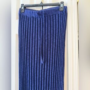 FREE PEOPLE FP BEACH | Dark Blue Ribbed Knit Tie Waist Skirt Women’s Size XS/TP